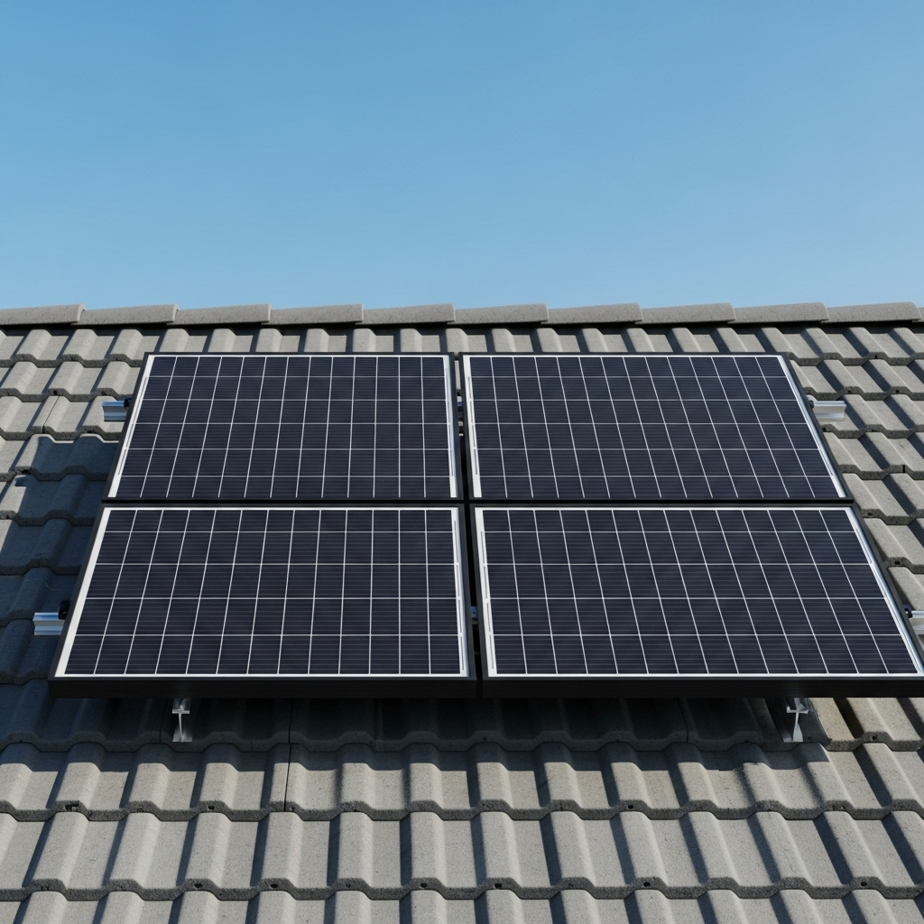 Maison équipée de panneaux solaires monocristallins